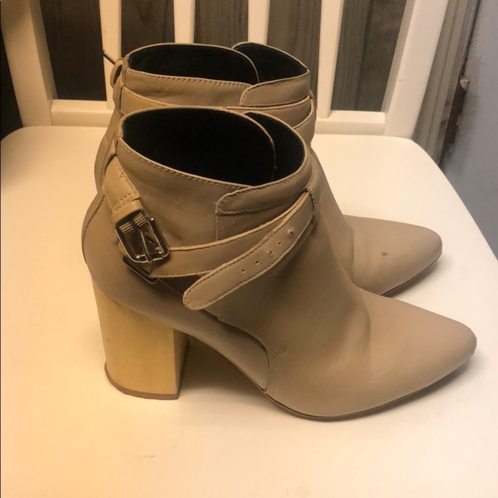 Anthropologie nude ankle boots